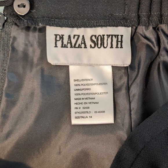 Plaza South Black Pencil Skirt with Ruffle at Bottom Size 14 - Picture 4 of 4